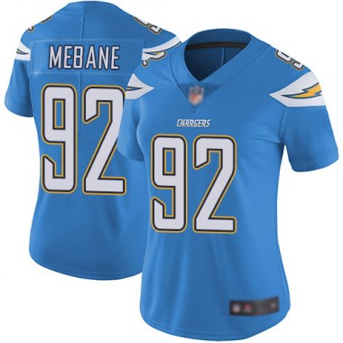 Los Angeles Chargers NFL Football Brandon Mebane Electric Blue Jersey Women Limited #92 Alternate Vapor Untouchable